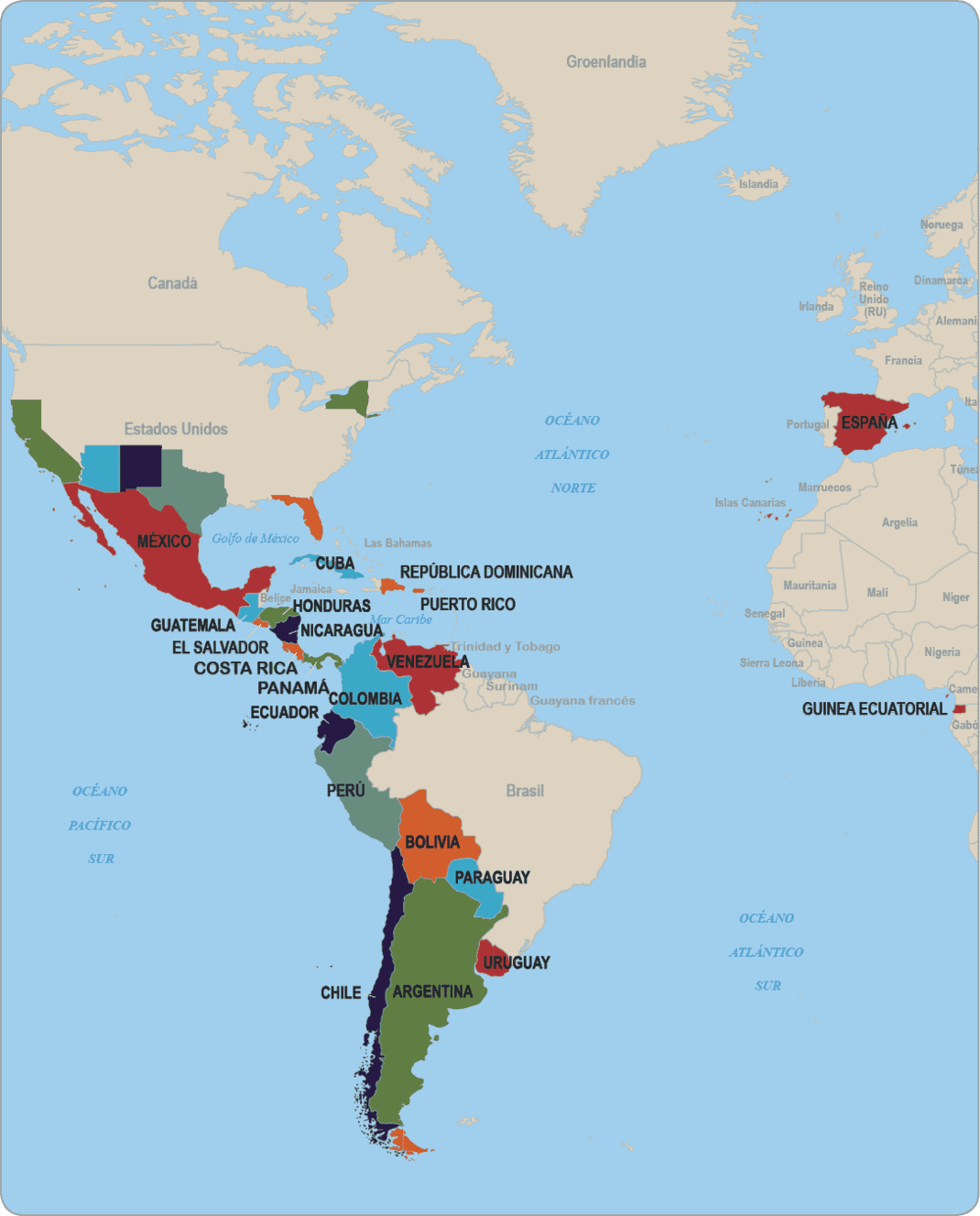 Mapa de los países